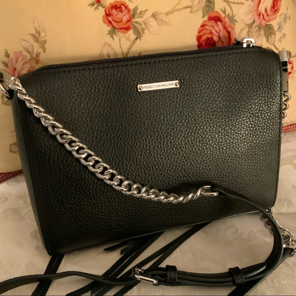 Rebecca Minkoff Beautiful!!! Mini Zip Rocker Leather Crossbody Bag - Picture 3 of 9